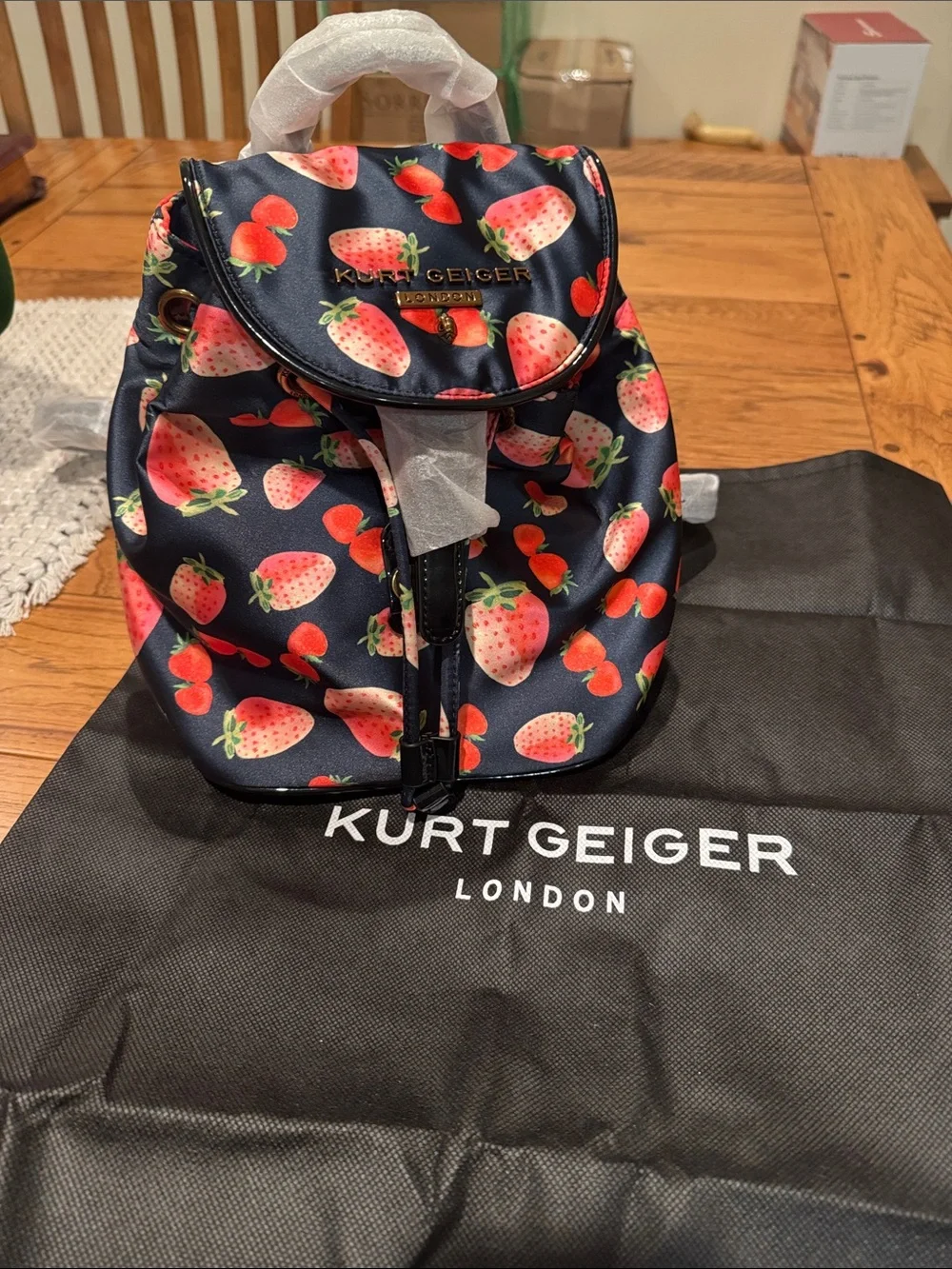 Kurt Geiger Women’s or Kids Navy Strawberry Mini Backpack